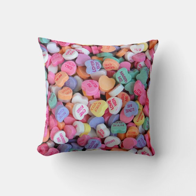 Cojín Decorativo Almohín del corazón de golosinas (Anverso)