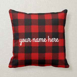 Cojín Decorativo Almohín rojo trenzado de búfalo personalizado