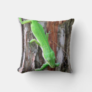 Cojín Decorativo ¿Almorzar a alguien? Pillow de Anole Verde (Lizard