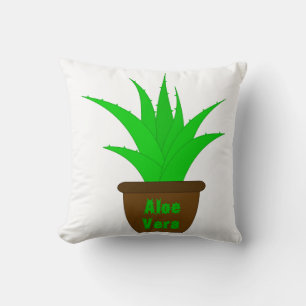 Cojín Decorativo Aloe Vera con una etiqueta
