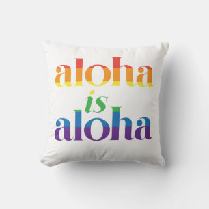 Cojín Decorativo Aloha Es Aloha Orgullo Arcoíris Hawaii