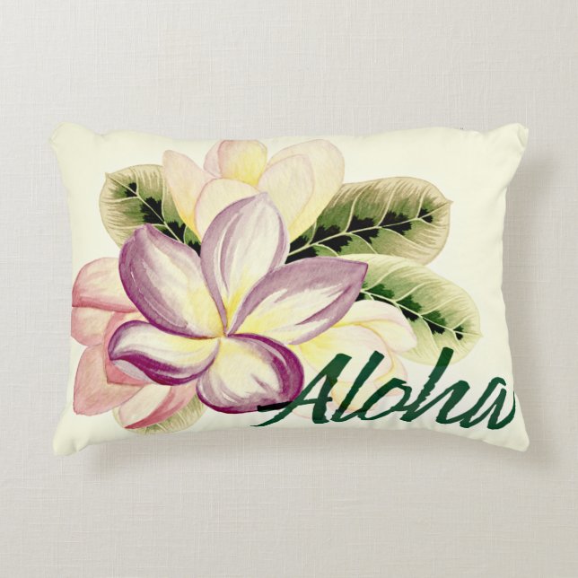 Cojín Decorativo Aloha Plumeria (Anverso)