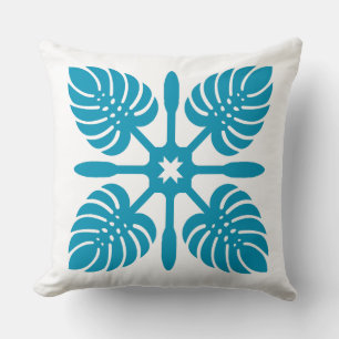 Cojín Decorativo Aloha Spirit Hawaiian Quilt - Monstera & Paddles
