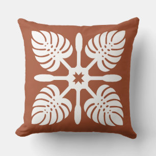 Cojín Decorativo Aloha Spirit Hawaiian Quilt - Monstera & Paddles