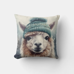 Cojín Decorativo Alpaca dulce de invierno, personalizado