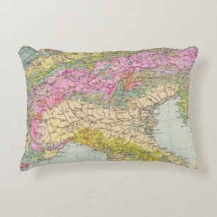 Cojín Decorativo Alpenlander - mapa del atlas de las montañas