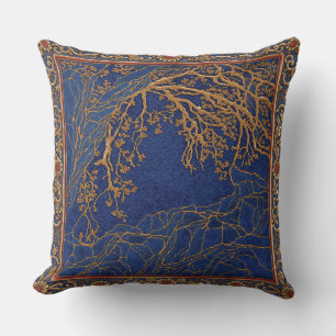 Cojín Decorativo Alpes franceses Azul Oro + Cornalina