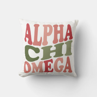 Cojín Decorativo Alpha Chi Omega Gráfico Retro Apilado Groovy