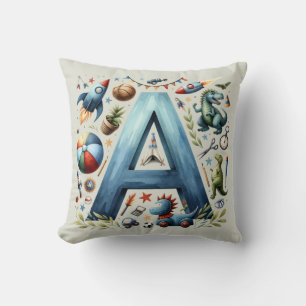 Cojín Decorativo Alphabet A aventurero - Nombre Personalizable Cush