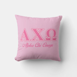 Cojín Decorativo Alphi Chi Omega Letras Rosas