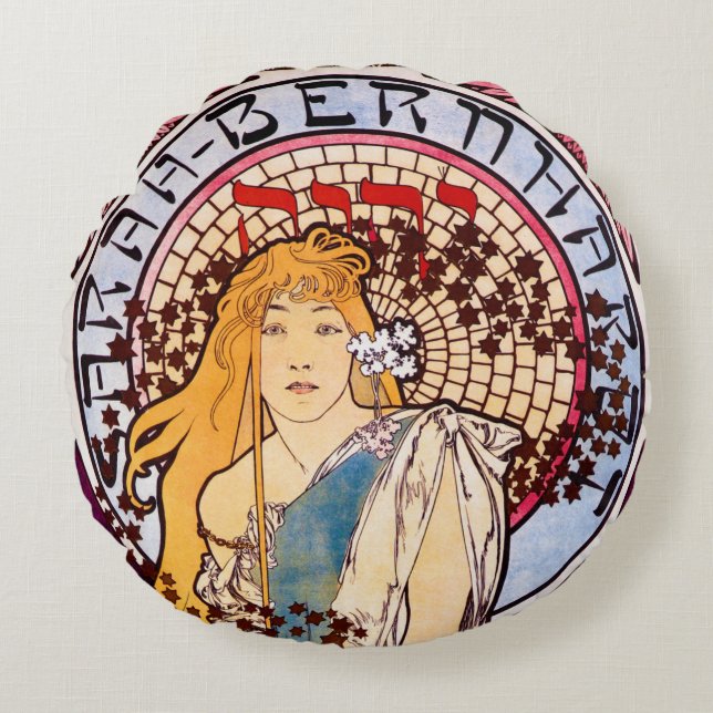 Cojín decorativo Alphonse Mucha (Anverso)