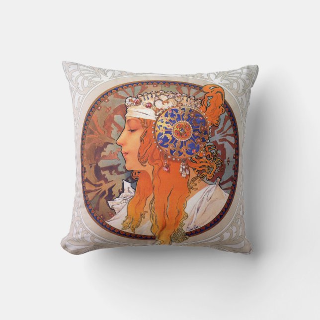 Cojín Decorativo Alphonse Mucha (Anverso)