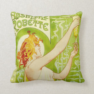 Cojín Decorativo Alphonse Mucha Absinthe Robette Pillow