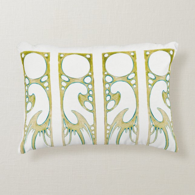 Cojín Decorativo Alphonse Mucha arte nueva franja decorativa (Anverso)