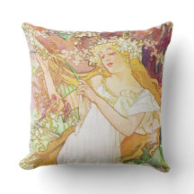 Alphonse Mucha Spring Floral Vintage Art Nouveau