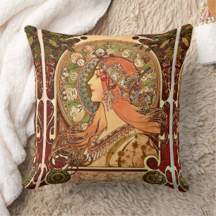Cojín Decorativo Alphonse Mucha vintage - Art Nouveau Zodiac