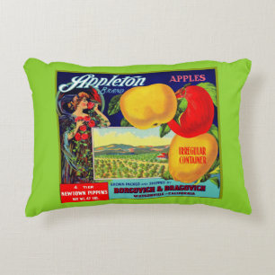 Cojín Decorativo alrededor de 1900 Appleton Apples crate label prin