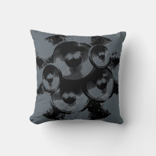 Cojín Decorativo Altavoces de música negra y gris