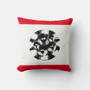 Cojín Decorativo Altavoces de música negra y roja