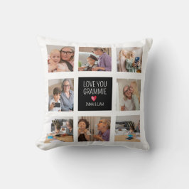 Cojín Decorativo Ama Grammy | Collage de fotos Grandma Hearts 8