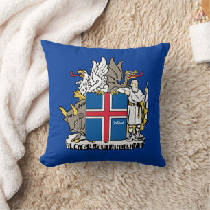 Cojín Decorativo Ama Islandia y la bandera de Islandia, emblema / v