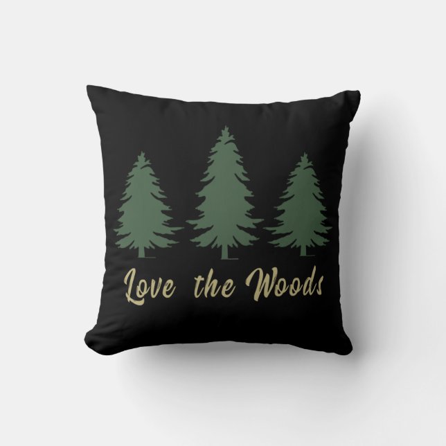 Cojín Decorativo Ama los pinos Bosque (Anverso)