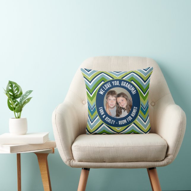 Cojín Decorativo Amamos a la abuela - Foto Personalizado - Chevrras (Silla)