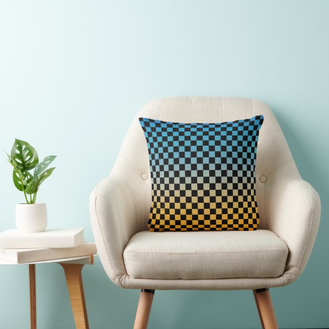 Cojín Decorativo Amanecer azul y amarillo bajo control (Silla)
