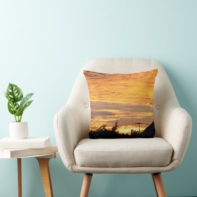 Cojín Decorativo Amanecer dorado asombroso, (Silla)