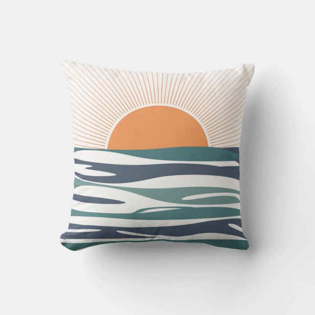 Cojín Decorativo Amanecer junto al mar (Anverso)