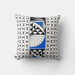 Cojín Decorativo Amanecer nativo del suroeste en azul