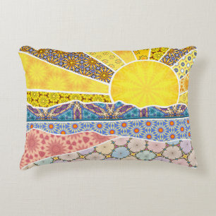 Cojín Decorativo Amanecer Pintado con Patrón