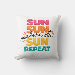 Cojín Decorativo Amanecer Sol Arder Puesta de sol Repetir Colorido