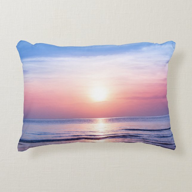 Cojín Decorativo Amanecer tropical: mar, cielo, serenidad (Anverso)