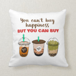 Cojín Decorativo Amante de Boba de Té Burbuja Divertido No Puede Co