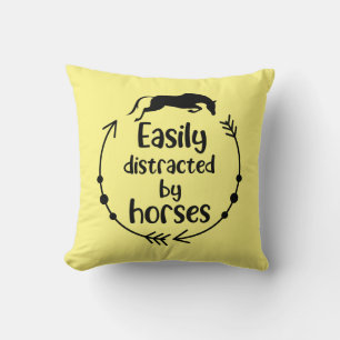 Cojín Decorativo Amante de Caballo Lindo Amarillo Occidental Ecuest