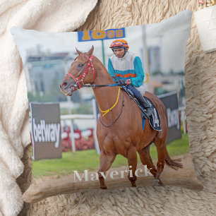 Cojín Decorativo Amante de Caballos Foto Personalizada de Mascota E