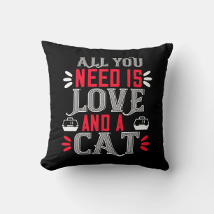 Cojín Decorativo Amante de gato lindo gatito negro Gato divertido