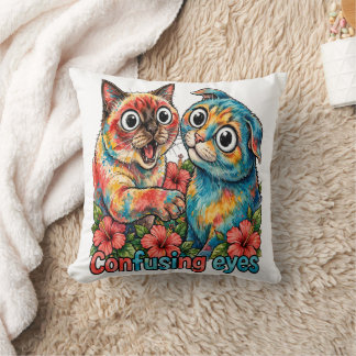 Cojín Decorativo Amante de gato lindo gato divertido Siamés y Chart