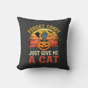 Cojín Decorativo Amante de gatos de Halloween Olvida Caramelo Gráfi