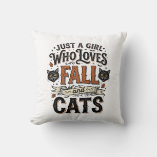 Cojín Decorativo Amante de gatos otoñales diseño de camisa vintage 