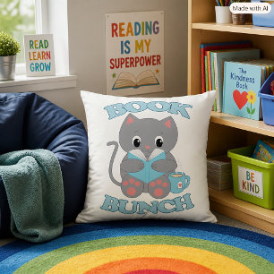 Cojín Decorativo Amante de gatos y libros de Book Bunch