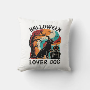Cojín Decorativo Amante de Halloween Perro Sombrero de Bruja Calaba