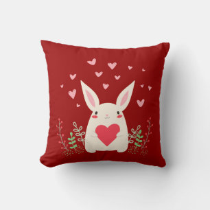 Cojín Decorativo Amante de Kawaii Bunny Personalizado