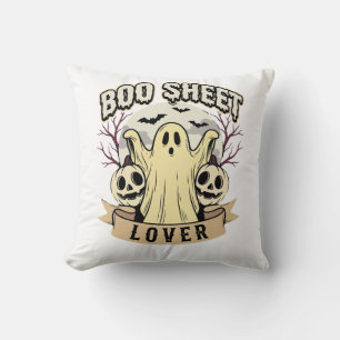 Cojín Decorativo Amante de la hoja de Boo de Halloween Luna Fantasm