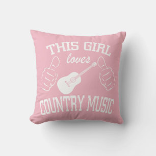 Cojín Decorativo Amante de la música country  A esta chica le gusta