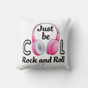Cojín Decorativo Amante de la Música Solo Sé Cool Rock and Roll