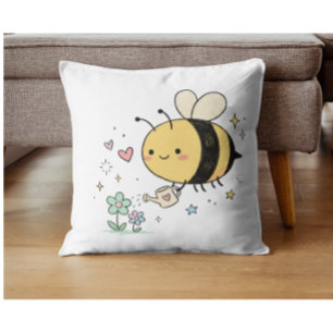 Cojín Decorativo Amante de la naturaleza abeja bumblebee caprichosa