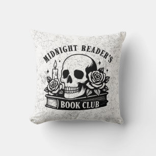 Cojín Decorativo Amante de libros de terror gótico de medianoche