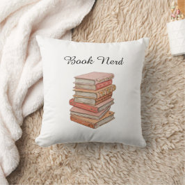 Cojín Decorativo Amante de Libros Minimalista Friki Regalo Elegante